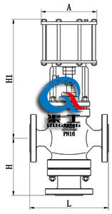 氣動(dòng)活塞式切斷閥結(jié)構(gòu)尺寸圖