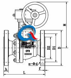手動(dòng)法蘭球閥(蝸輪傳動(dòng))